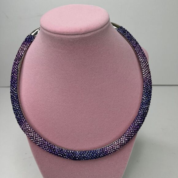 Jewelry - Necklace Purple Shiny Rhinestones Round Jewelry #565